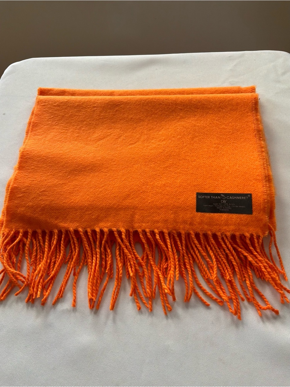 Softer Than Cashmere Orange Fringe Throw by Softer Than Cashmere